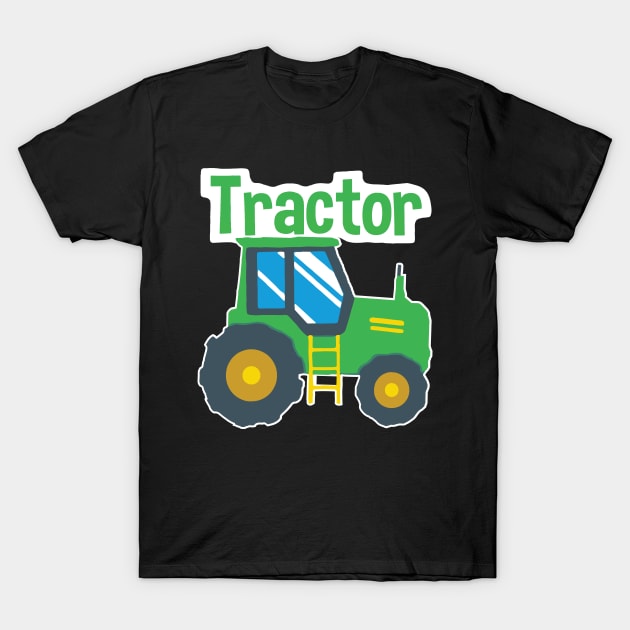 Kids Farm Truck Tractor T-Shirt by cowtown_cowboy